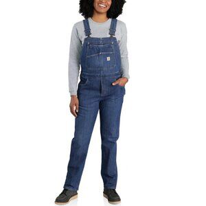 Carhartt Women's Rugged Flex Relaxed Fit Denim Bib Overall M (8/10) Regular